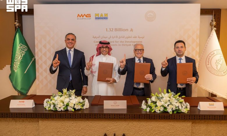 شركة الدرعية ترسي عقدين بقيمة 2.729 مليار ريال لتطوير فنادق وشقق فندقية